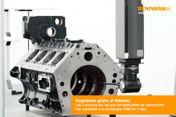 Nuevo webinar de Renishaw sobre la medición en 5 ejes en CMM para fabricantes